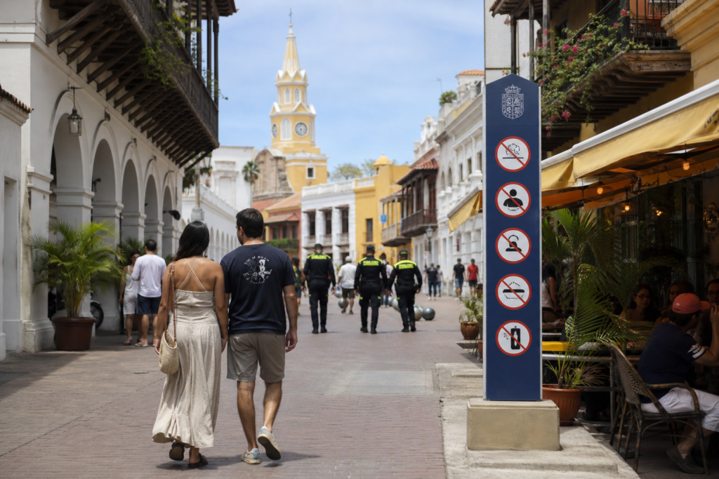 Cartagena historic centre illustrating public-space rules and cannabis regulations