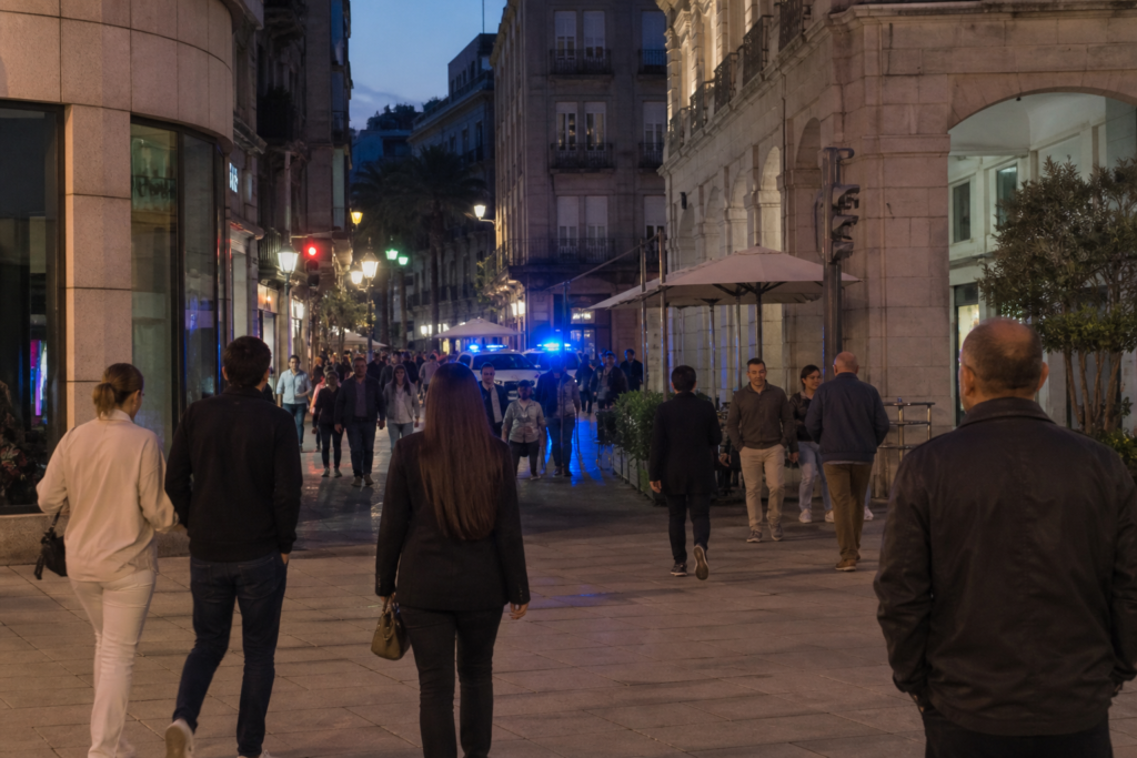 Central Vigo public street scene illustrating cannabis laws and public consumption rules