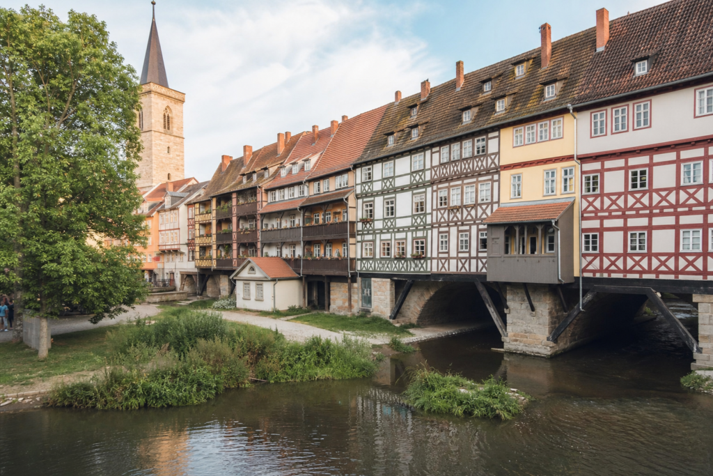 Historic Krämerbrücke in Erfurt, Germany