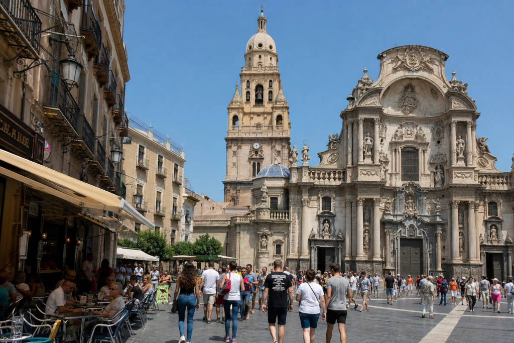 Historic Murcia street illustrating the local Spanish context for cannabis law