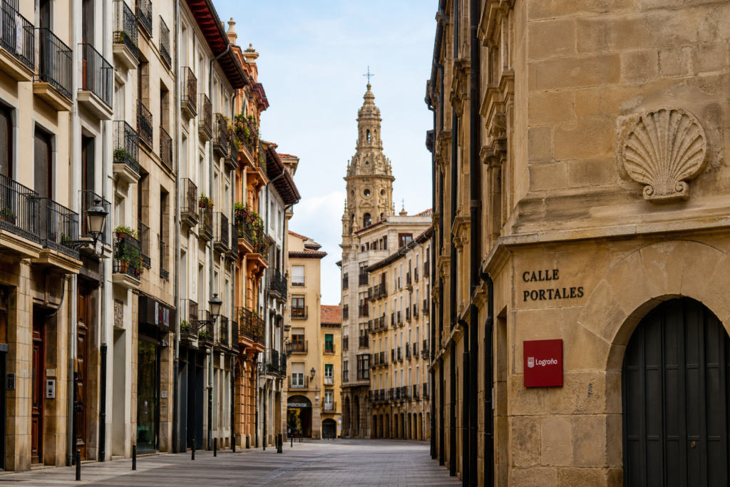 Historic street in Logroño, La Rioja, Spain