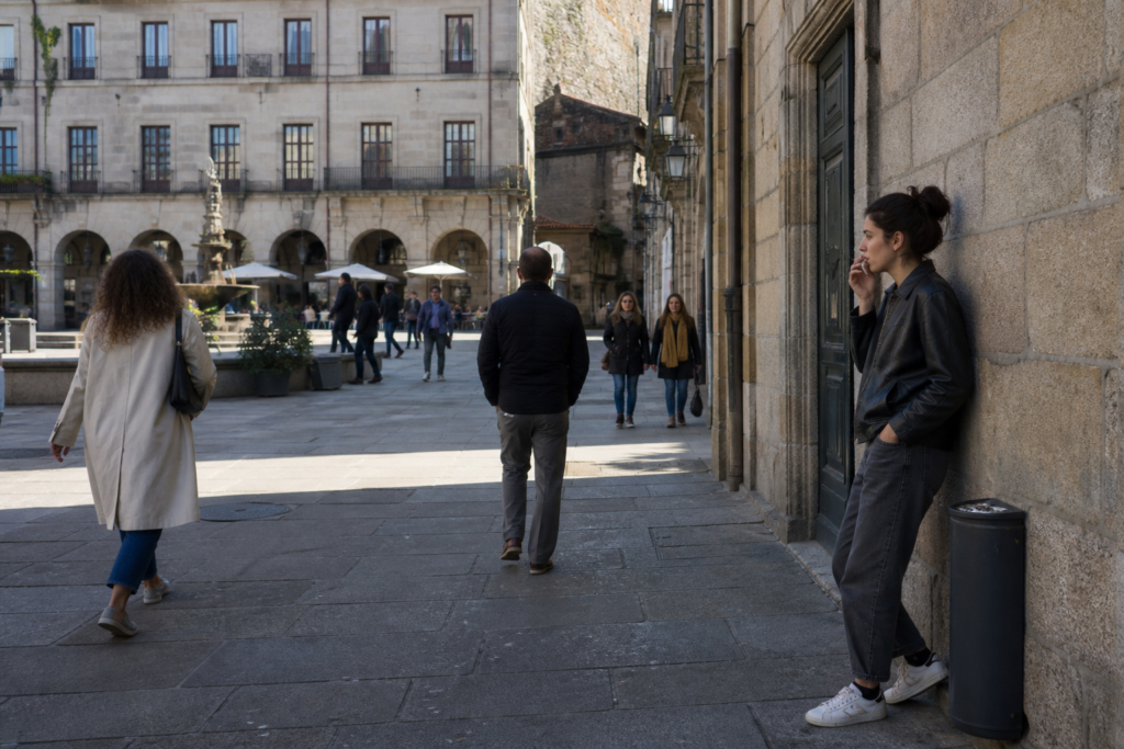 Public plaza in Ourense illustrating the importance of avoiding cannabis use in public spaces