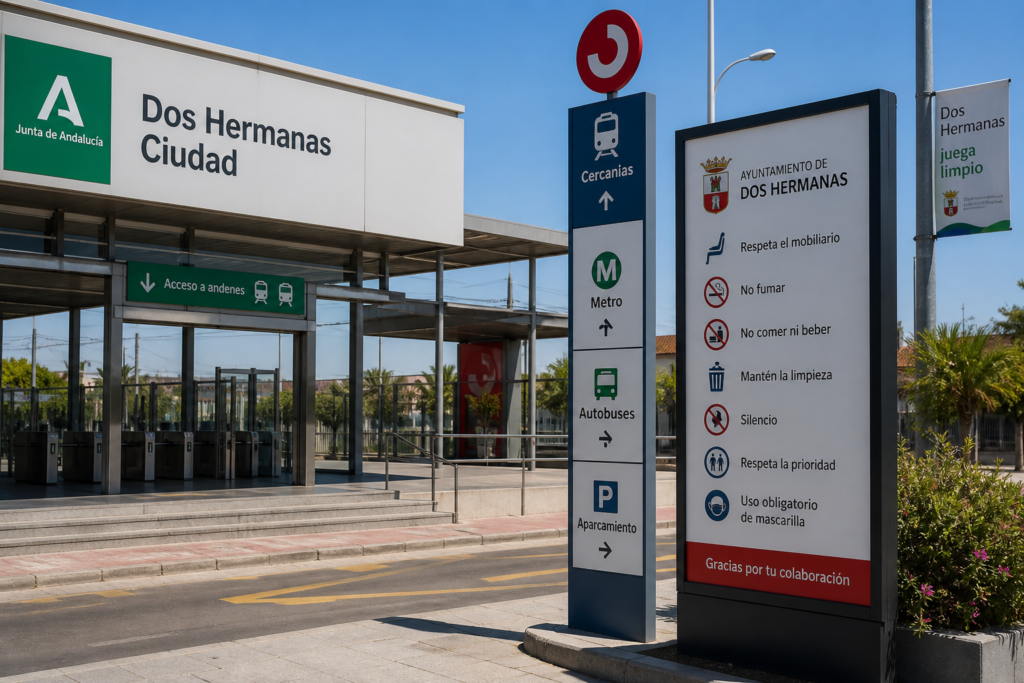 Public transport and streets in Dos Hermanas, Spain