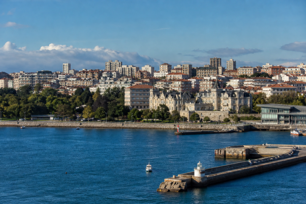 Santander waterfront and skyline in Spain for a cannabis law travel guide