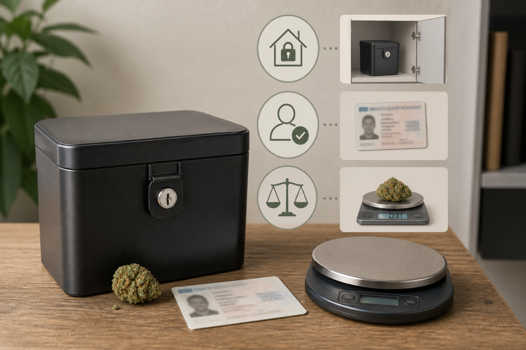 Secure cannabis storage and possession limit concept for Germany