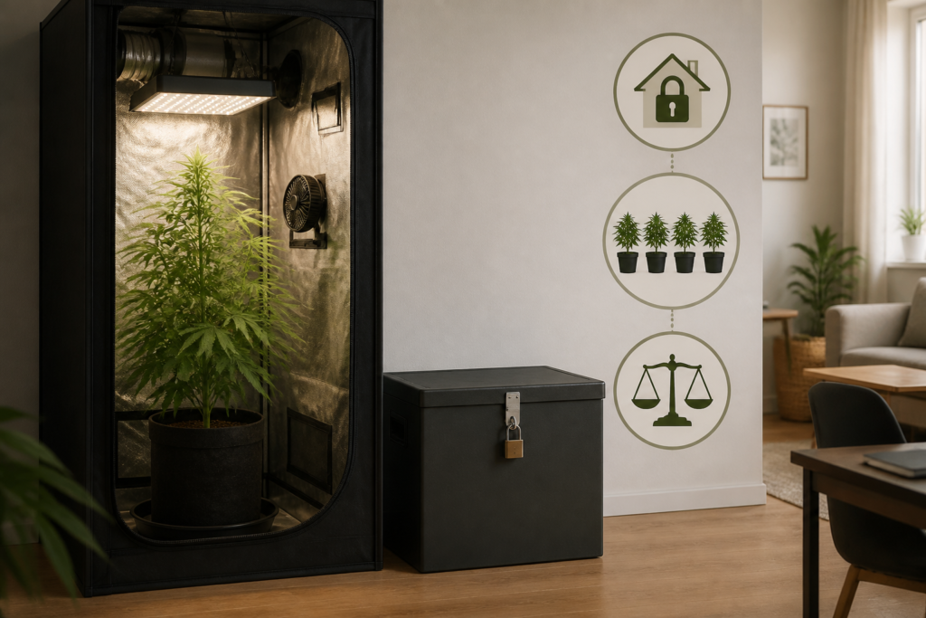 Secure home cannabis storage and cultivation concept in Germany