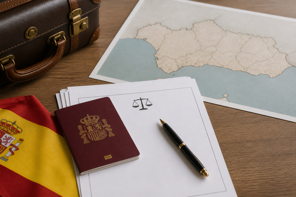 Travel documents and Spanish cannabis law concept