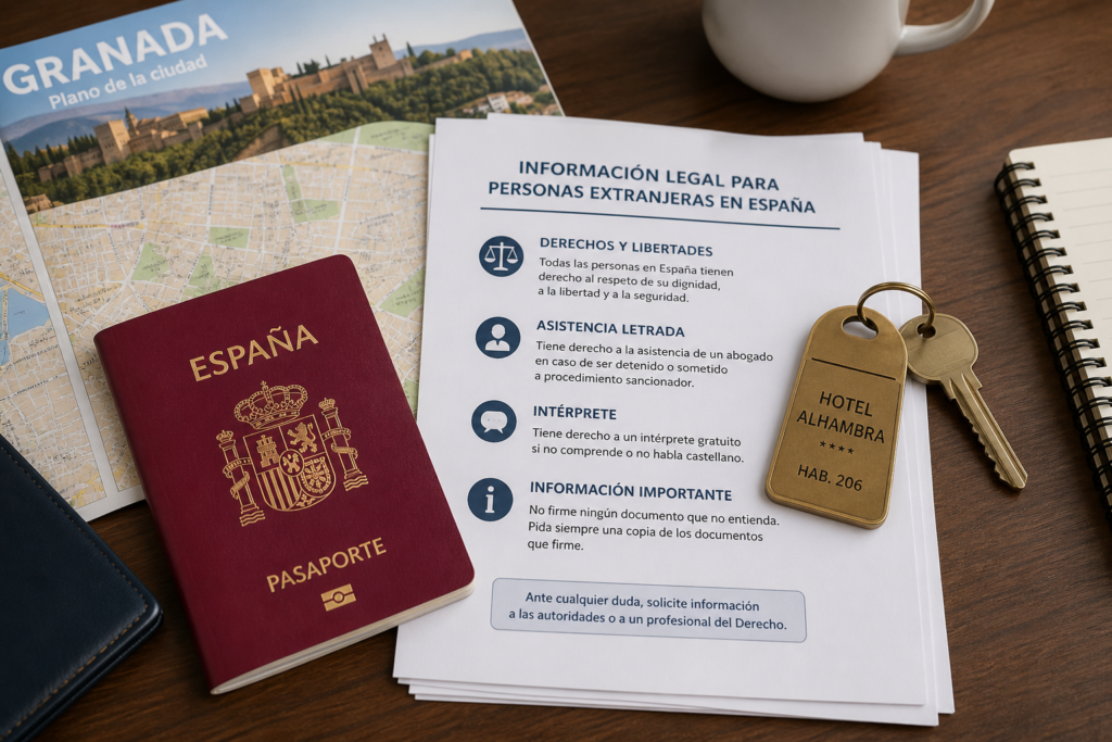 Travel documents and legal information for visitors to Granada