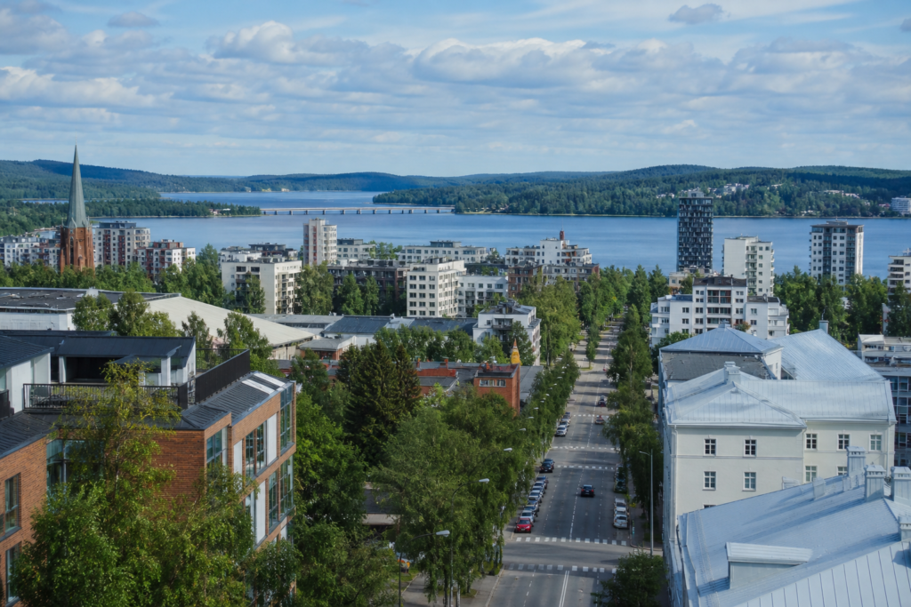 Jyväskylä city and lake view in Finland