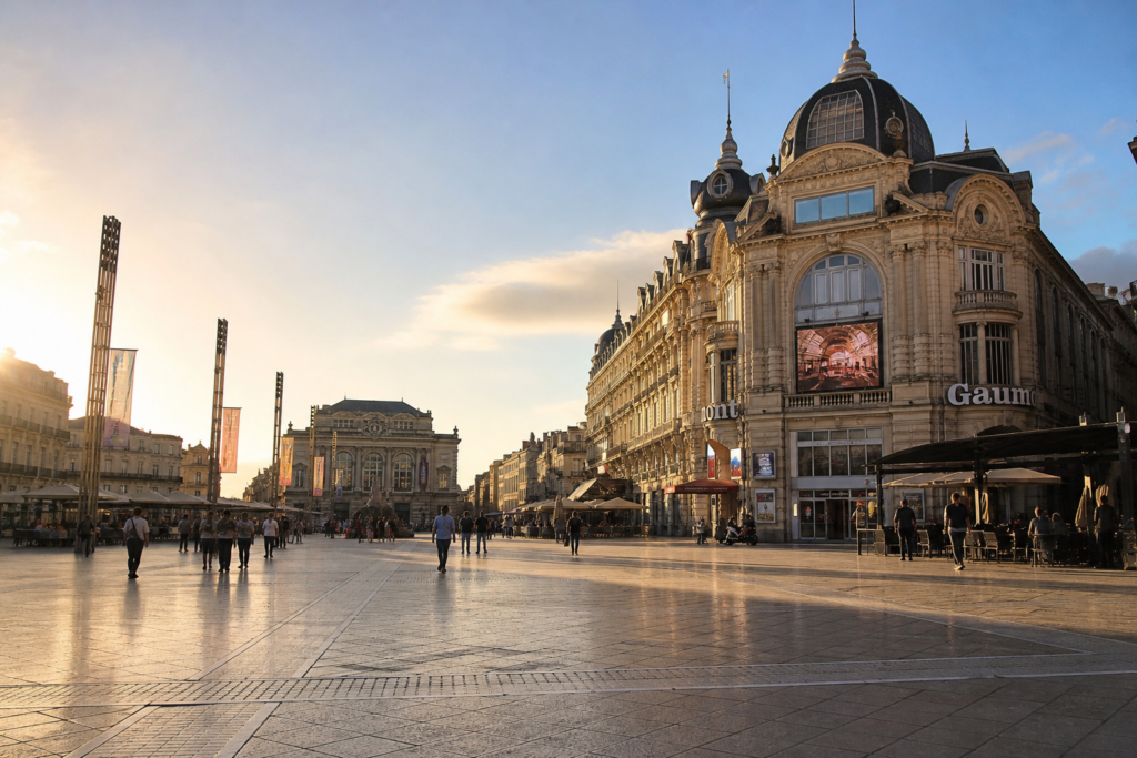 Place de la Comédie in Montpellier, where French cannabis laws apply