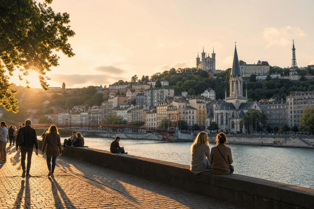 View across the Rhône toward historic Lyon and Fourvière hill - Is Weed Legal in Lyon?