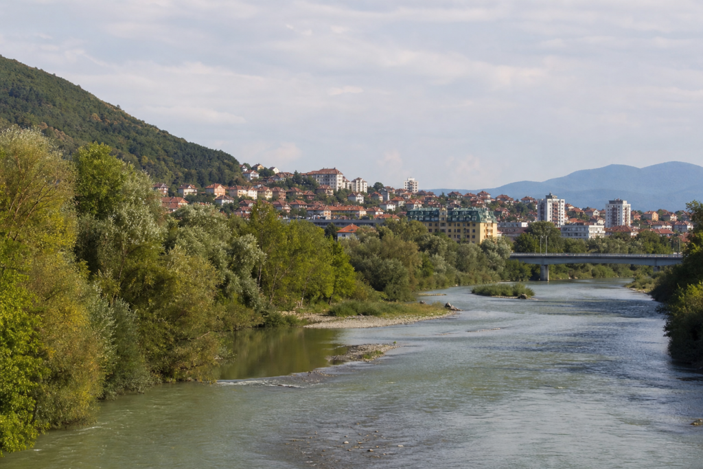 View of Kraljevo, Serbia, beside the Ibar River
